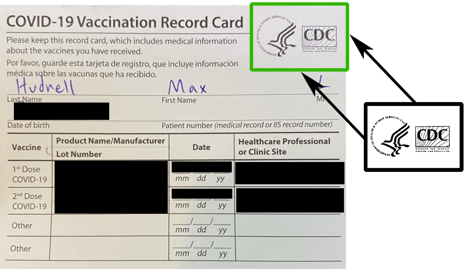 Card scan (left) and logo template (right).